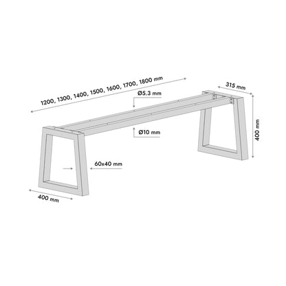 Noha na lavice Nemesis - 40x40x170 cm